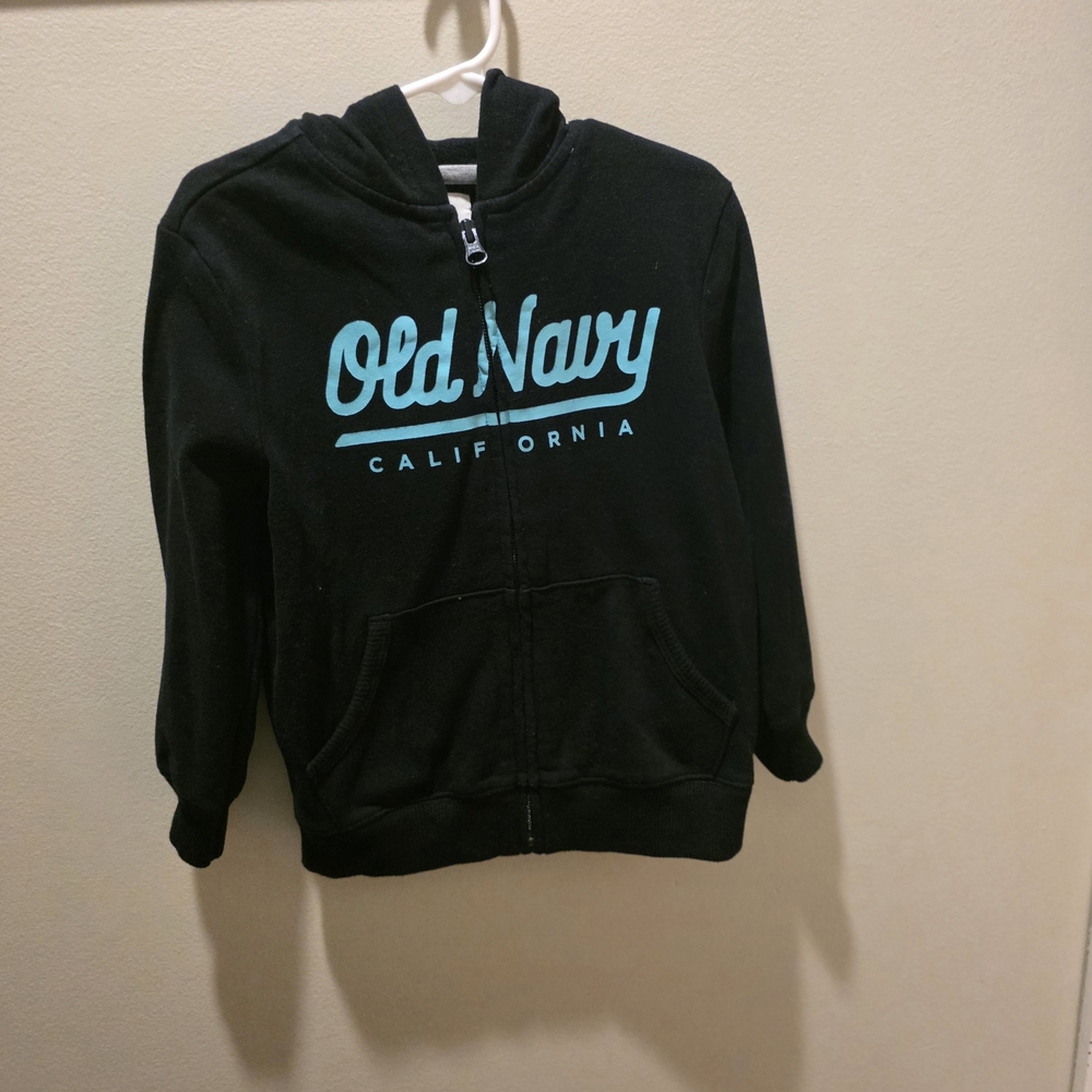 Old Navy Kids Black Hoodie with Blue Logo